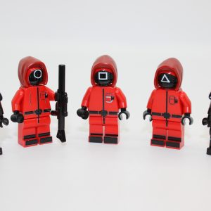 Lego ® 5x Game of the Squid Figuren - Arbeiter, Soldat, Manager, Frontmann, Manager - MOC Custom Druck