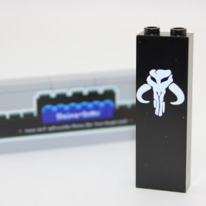 Lego ® Custom Druck - 1x SW Fraktion Logo BOBA FETT CREST auf Wandstein - 1x2x5