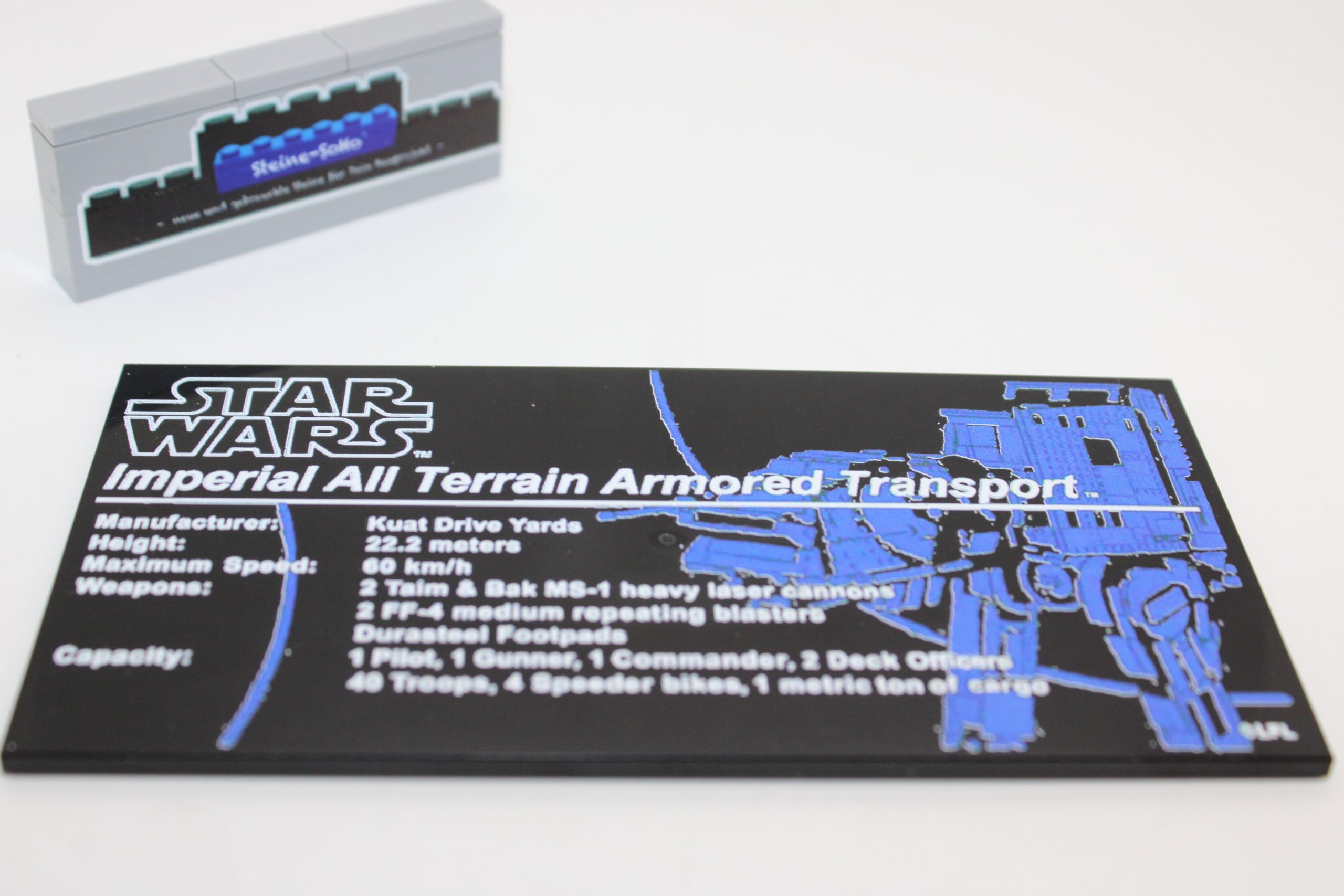 Lego ® Custom Druck - Upgrade Kit für Star Wars® UCS AT-AT™ - 75313 - bedruckte Fliese 8x16