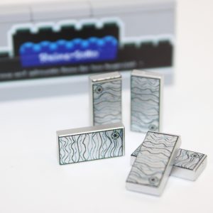 Lego ® Custom Druck - 5x SW Fliese 1x2 - Imperiale Credits metalic silber - Beskar Barren - Star Wars®