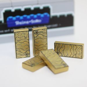 Lego ® Custom Druck - 5x SW Fliese 1x2 - Imperiale Credits metalic gold - Beskar Barren - Star Wars®