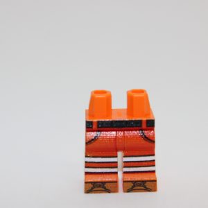 Lego ® 1x Hose Arbeitshose - mit Gürtel - orange - Bein bedruckt - custom druck
