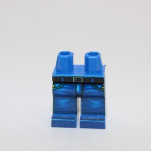 Lego ® 1x Hose Jeans - mit Gürtel - blau - Bein bedruckt - custom druck