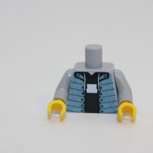 Lego ® 1x Torso Bomberjacke - hellgrau - custom druck - Jacke mit Pullover