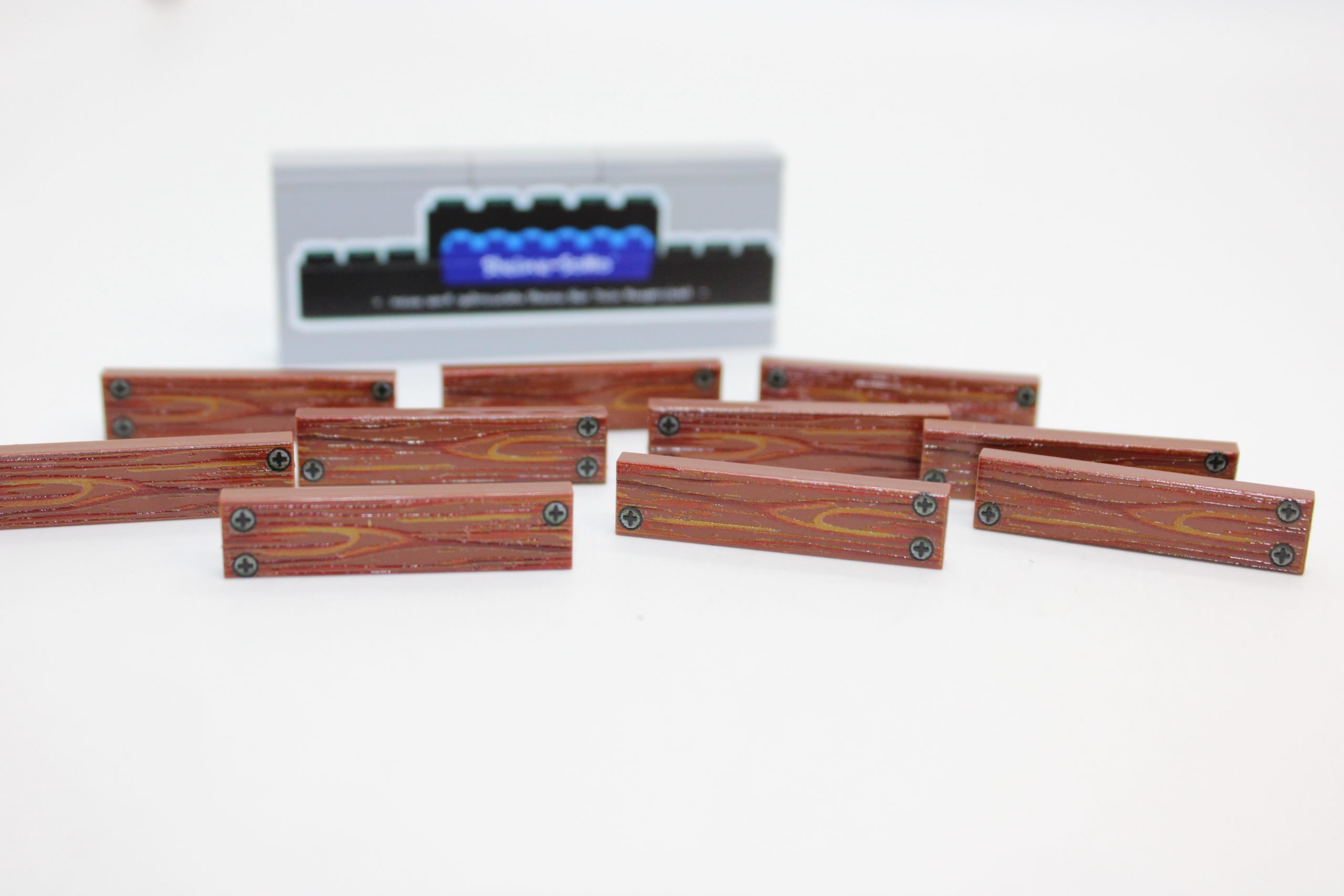 Lego ® 10x Holzbrett - Holzbretter - 1x4 Fliese reddish braun – Bild 2