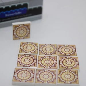 LEGO ® 10x Bodenfliese - 2x2 Fliese mit Ornament 1 - 3068b - Custom Druck - gold Stern