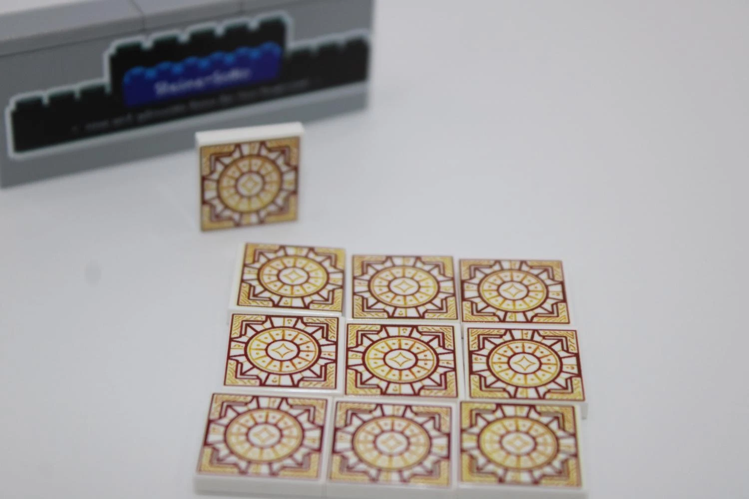 LEGO ® 10x Bodenfliese - 2x2 Fliese mit Ornament 1 - 3068b - Custom Druck - gold Stern