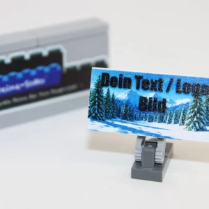 LEGO ® Custom Druck - 2x4 Fliese weiß - DEIN TEXT / LOGO / BILD - individuell