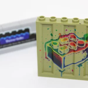 LEGO ® Custom Druck - 1x Graffiti Wand - oliv grün - Motiv Stein Figur - moc