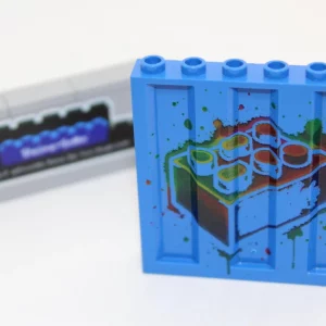LEGO ® Custom Druck - 1x Graffiti Wand - blau - Motiv Stein - moc