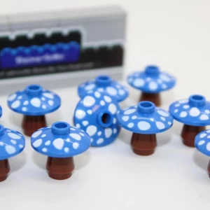 LEGO ® 10x Pilz - Pilze - rund 2x2 - blau - Pflanze - custom druck