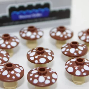 LEGO ® 10x Pilz - Pilze - rund 2x2 - braun - Pflanze - custom druck