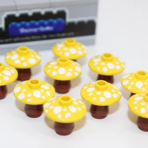 LEGO ® 10x Pilz - Pilze - rund 2x2 - gelb - Pflanze - custom druck